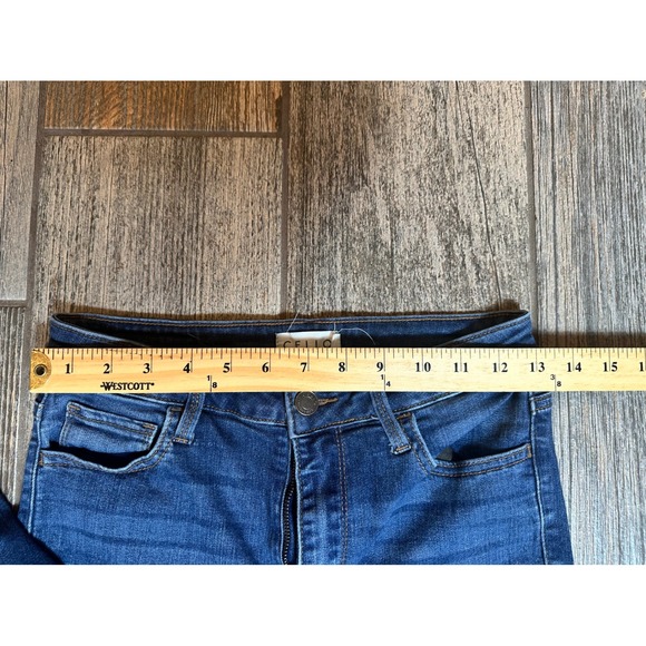 Cello Women's Dark Wash High‎ Rise Skinny Jeans Frayed Hem Size 7 - Picture 3 of 7